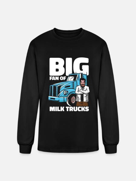 Milk Funny Milk Truck - Men's Long Sleeve T-Shirt - black