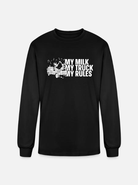 Milk Funny Milk Truck - Men's Long Sleeve T-Shirt - black