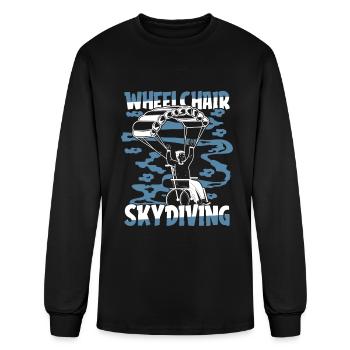 Skydiving Skydiver Wheelchair - Men's Long Sleeve T-Shirt - black - Front