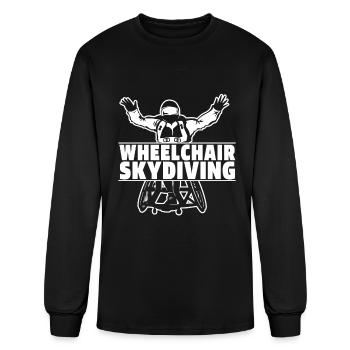 Skydiving Skydiver Wheelchair - Men's Long Sleeve T-Shirt - black - Front