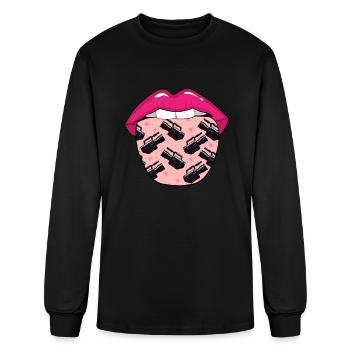Cameraman Tongue - Men's Long Sleeve T-Shirt - black - Front
