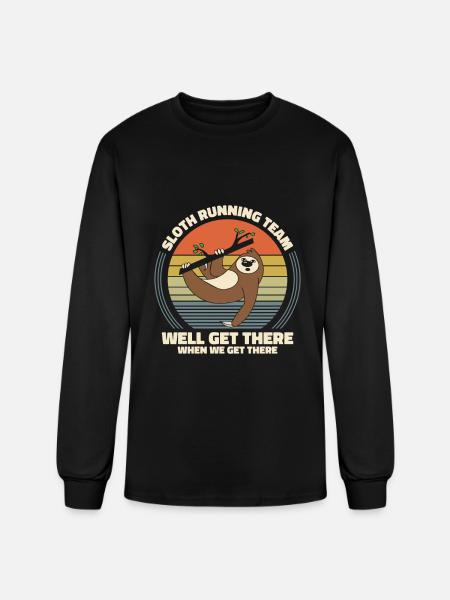Sloth Sloth Running - Men's Long Sleeve T-Shirt - black