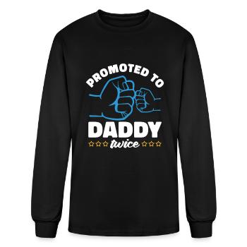 Twin Dad Dad Of Twins Twins Announcement Dad - Men's Long Sleeve T-Shirt - black - Front