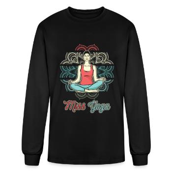 Yoga Miss - Men's Long Sleeve T-Shirt - black - Front