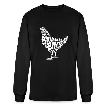 Chicken Hen Hearts - Men's Long Sleeve T-Shirt - black - Front