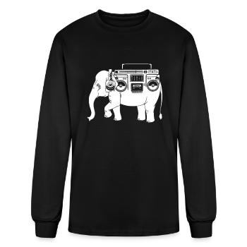 Ghetto Blaster Elephant - Men's Long Sleeve T-Shirt - black - Front