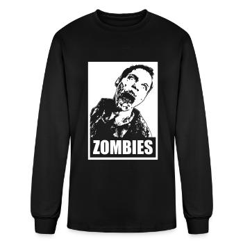 Zombie Poster - Men's Long Sleeve T-Shirt - black - Front