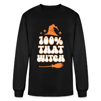 100 Percent That Witch Hat Broom Halloween - Men's Long Sleeve T-Shirt - black - Front