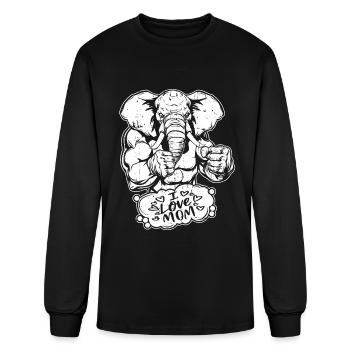 Elephant I Love Mom - Men's Long Sleeve T-Shirt - black - Front