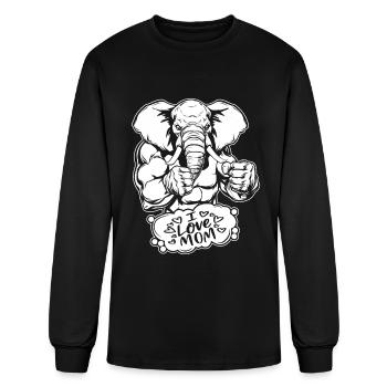 Elephant I Love Mom - Men's Long Sleeve T-Shirt - black - Front