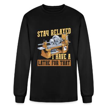 Wood Turning Carving - Men's Long Sleeve T-Shirt - black - Front