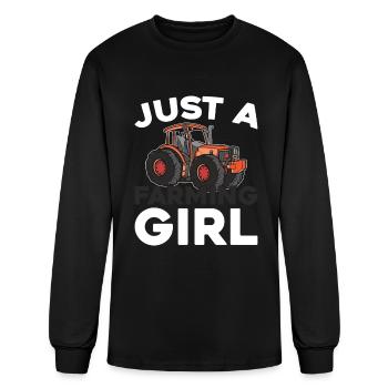 Farming Farmer Just A Farming Girl - Men's Long Sleeve T-Shirt - black - Front