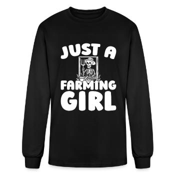 Farming Farmer Just A Farming Girl - Men's Long Sleeve T-Shirt - black - Front