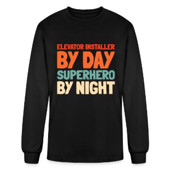 Elevator Installer - Men's Long Sleeve T-Shirt - black - Front