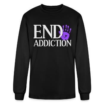 End Addiction Aware Overdose Awareness - Men's Long Sleeve T-Shirt - black - Front