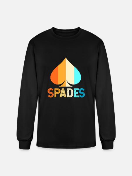 Spades Card Game Player - Men's Long Sleeve T-Shirt - black