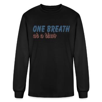 One Breath At A Time Runner Running Mindful Breath - Men's Long Sleeve T-Shirt - black - Front