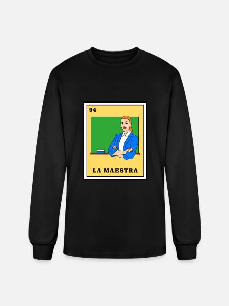 Mexican Lottery La Maestra - Men's Long Sleeve T-Shirt - black