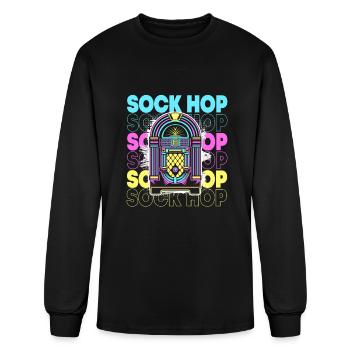 Retro 50s Sock Hop Dance - Men's Long Sleeve T-Shirt - black - Front