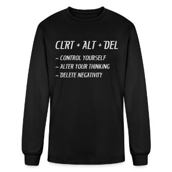 Clt Alt Del Control Youself Alter Thinking Delete - Men's Long Sleeve T-Shirt - black - Front