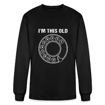 Rotary Dial Vintage Phone - Men's Long Sleeve T-Shirt - black - Front