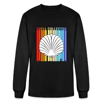 Collecteur de coquillages de plage de coquillages - T-shirt à manches longues Homme - noir - Devant