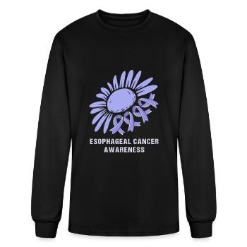 Esophageal Cancer Awareness Periwinkle Ribbon - Men's Long Sleeve T-Shirt - black - Front