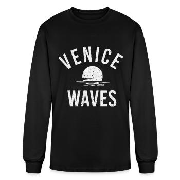 Venice Waves - Men's Long Sleeve T-Shirt - black - Front