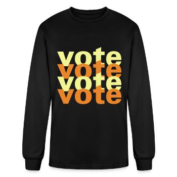 Vote - Men's Long Sleeve T-Shirt - black - Front