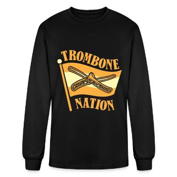 Trombone Trombonist Brass Instrument - Men's Long Sleeve T-Shirt - black - Front
