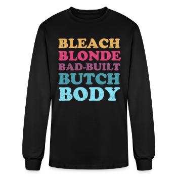 Bleach Blonde Bad Built Butch Body Vintage Look - Men's Long Sleeve T-Shirt - black - Front