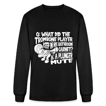 Trombone Trombonist Brass Instrument - Men's Long Sleeve T-Shirt - black - Front