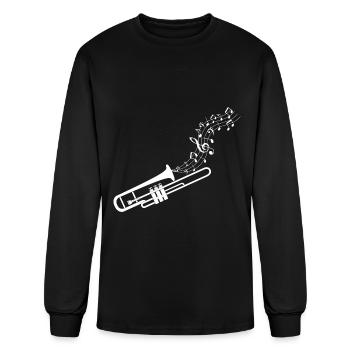 Trombone Trombonist Brass Instrument - Men's Long Sleeve T-Shirt - black - Front
