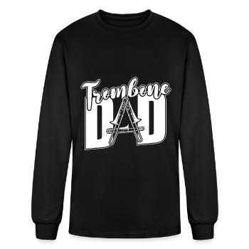 Trombone Trombonist Brass Instrument - Men's Long Sleeve T-Shirt - black - Front