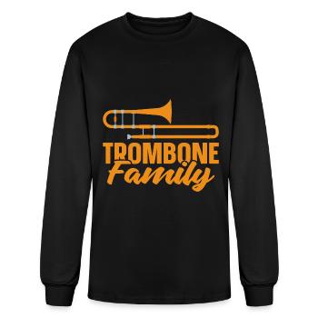 Trombone Trombonist Brass Instrument - Men's Long Sleeve T-Shirt - black - Front
