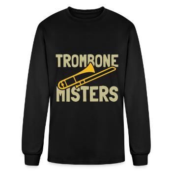 Trombone Trombonist Brass Instrument - Men's Long Sleeve T-Shirt - black - Front