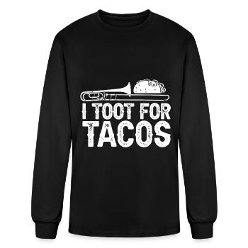 Trombone Trombonist Brass Instrument - Men's Long Sleeve T-Shirt - black - Front