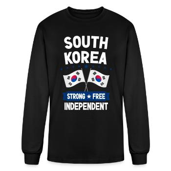 South Korea - Men's Long Sleeve T-Shirt - black - Front