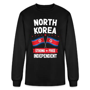 North Korea - Men's Long Sleeve T-Shirt - black - Front