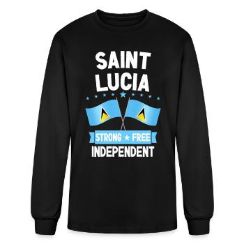 Saint Lucia - Men's Long Sleeve T-Shirt - black - Front