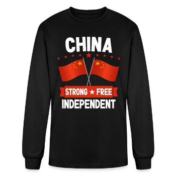 China - Men's Long Sleeve T-Shirt - black - Front