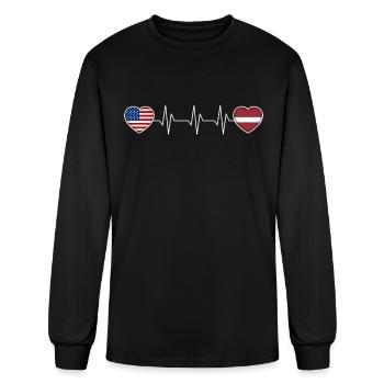 Latvia - Men's Long Sleeve T-Shirt - black - Front