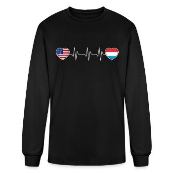 Luxembourg - Men's Long Sleeve T-Shirt - black - Front