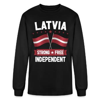 Latvia - Men's Long Sleeve T-Shirt - black - Front