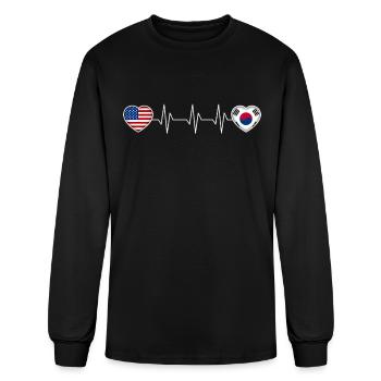 South Korea - Men's Long Sleeve T-Shirt - black - Front