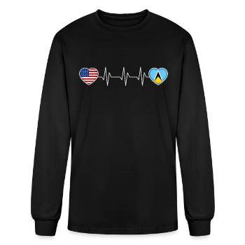 Saint Lucia - Men's Long Sleeve T-Shirt - black - Front