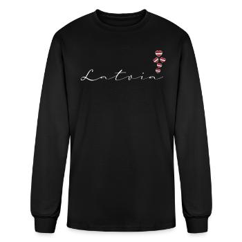 Latvia - Men's Long Sleeve T-Shirt - black - Front