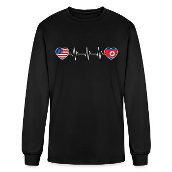 North Korea - Men's Long Sleeve T-Shirt - black - Front