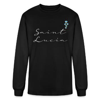 Saint Lucia - Men's Long Sleeve T-Shirt - black - Front