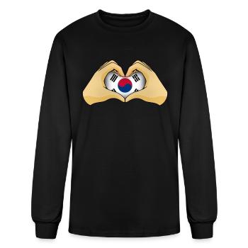 South Korea - Men's Long Sleeve T-Shirt - black - Front
